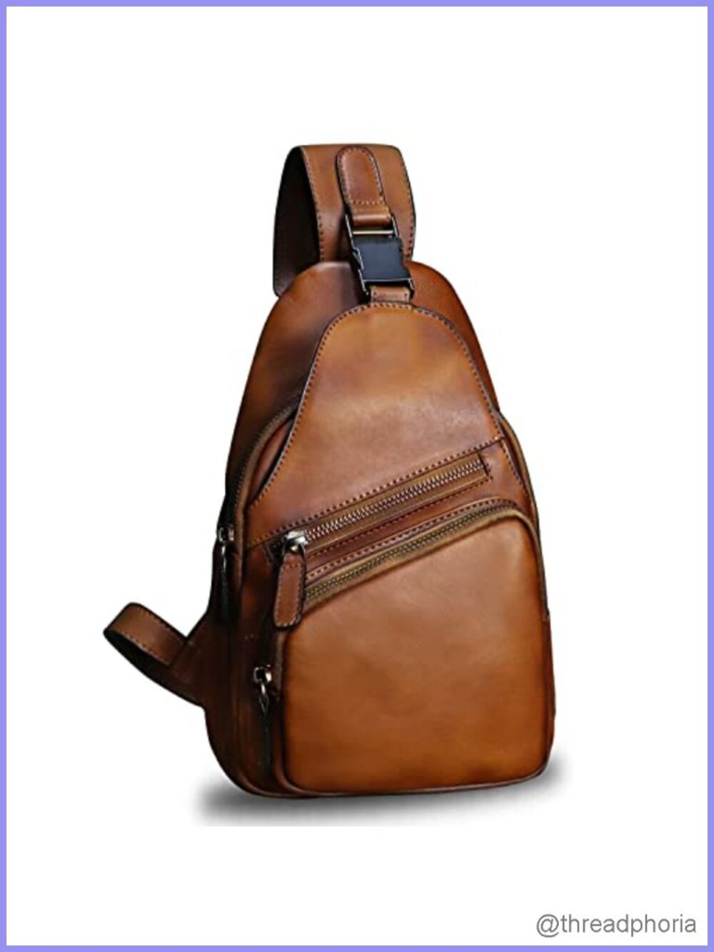 Genuine Leather Sling Bag Crossbody Purse Handmade Hiking Daypack Motorcycle